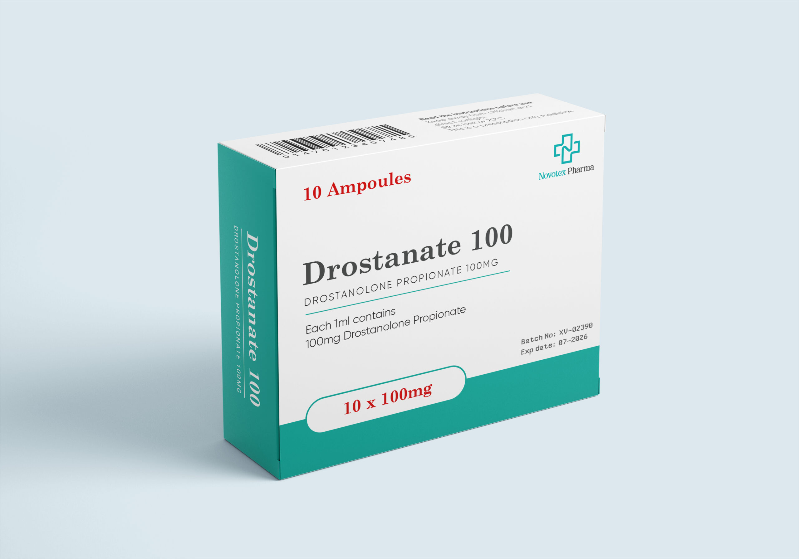 Drostanolone Propionate 100 mg/mL – 10 × 1 mL Ampoules (Novotex Pharma)